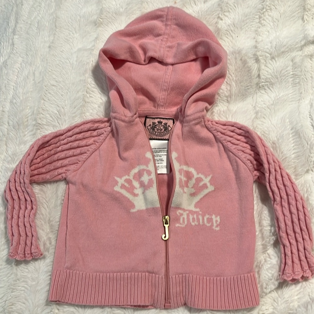 Baby girls pink juicy couture zip up hoodie 3/6 months